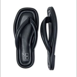 Black memory foam Puffy Flip Flops